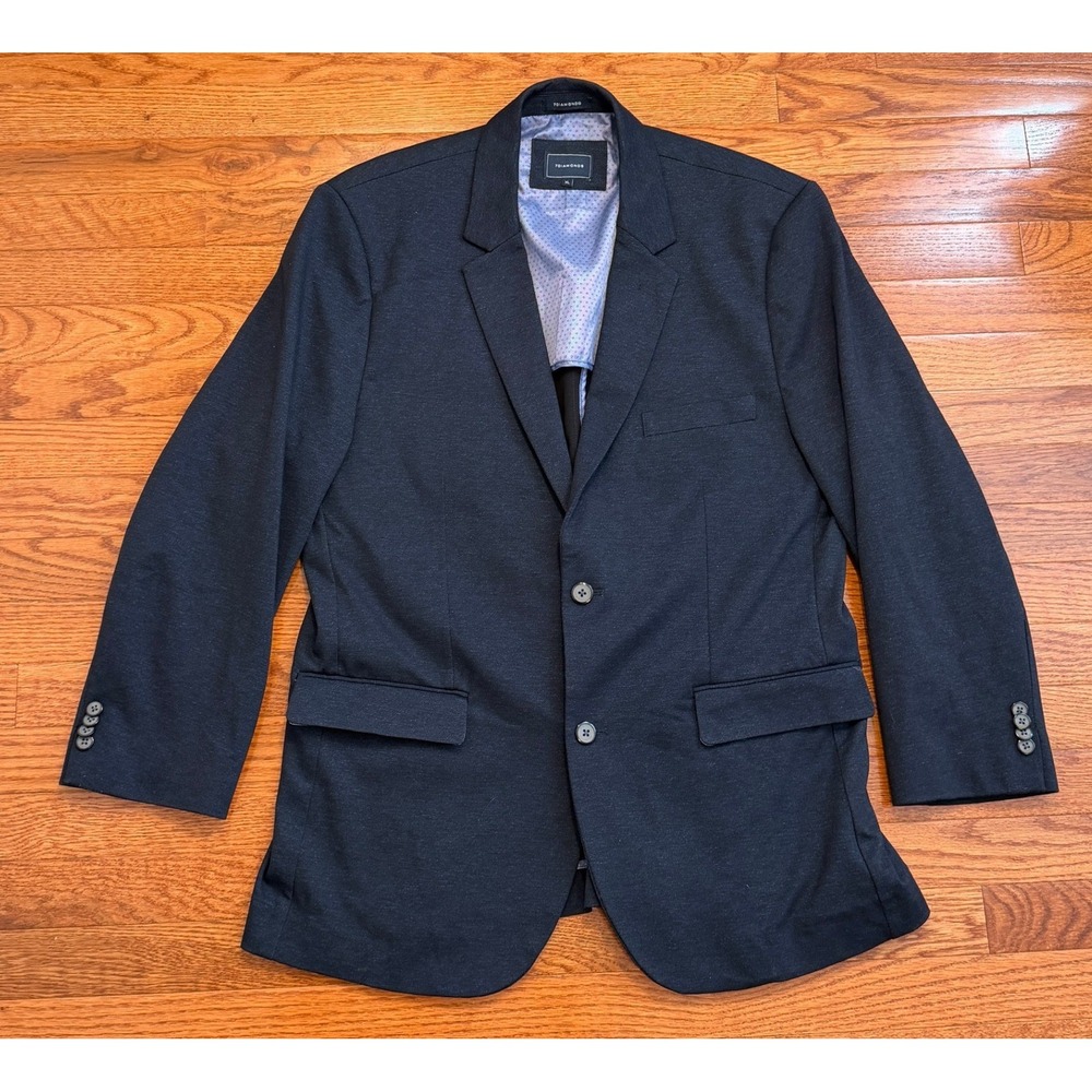 7 Diamonds Bandon Blazer Mens XL Navy Blue Stretch Unstructured Casual 44R